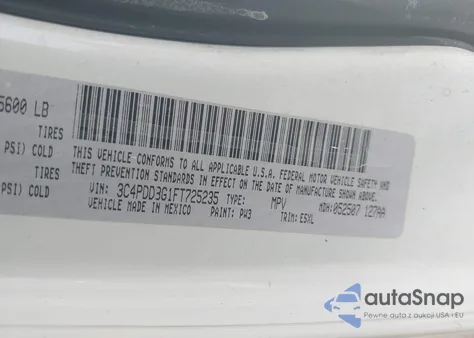 2018 Dodge Journey Se from USA, damaged, VIN 3C4PDCABXJT217662